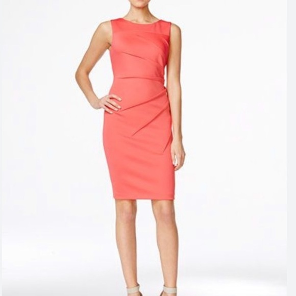 Calvin Klein Dresses & Skirts - Calvin Klein Starburst Sleeveless Sheath Womens Dress 2 Coral